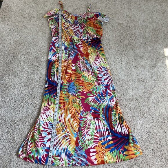 Mayah Kay Fashion Boutique Woman Dress XL Multi Color Sleeveless V Neck Flowy - Picture 7 of 16